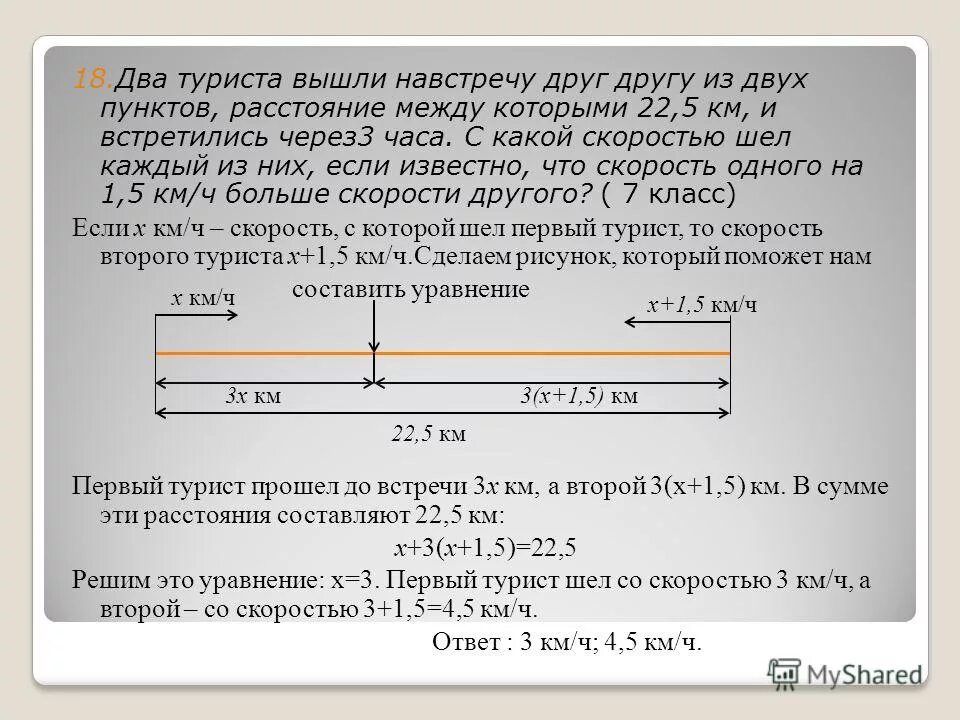 Задача 2 лыжника вышли одновременно