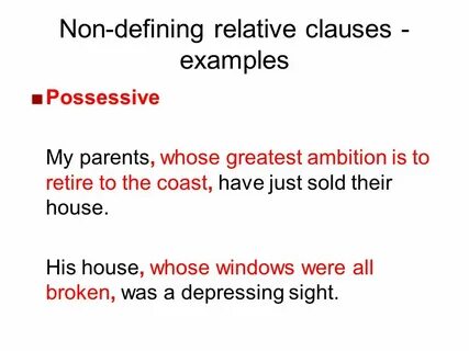 Defining and non defining clauses правило
