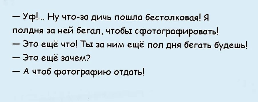 Полдня за ним бегал чтобы сфотографировать. Ты еще полдня будешь бегать чтобы фотографию отдать. Чтобы фотографию отдать. Потом будешь бегать чтобы фотографию отдать. Бестолковый текст