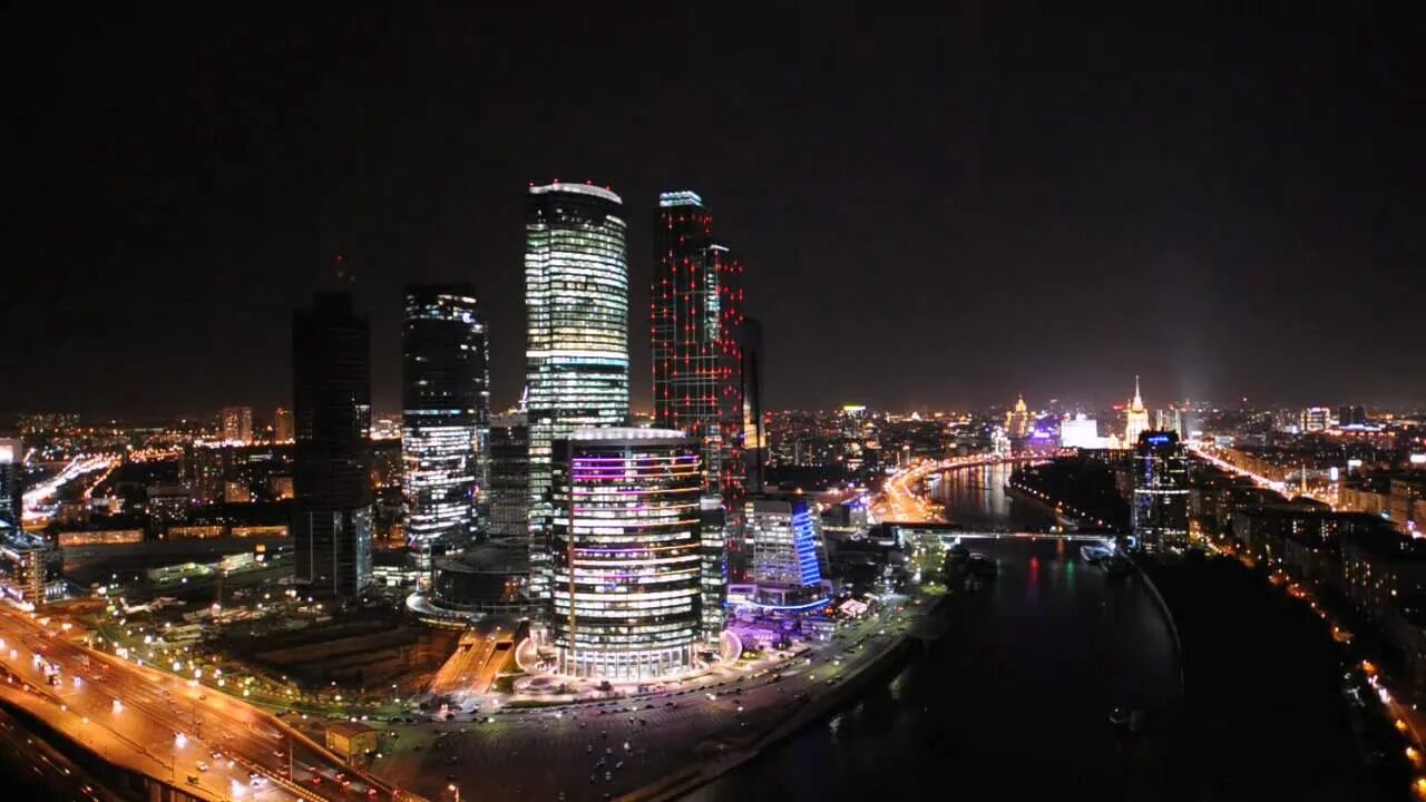 Москва 4 ка. Ночная москва панорама. панорама москвы ночью. москва сити ночью панорама. ночная москва сити 4к.