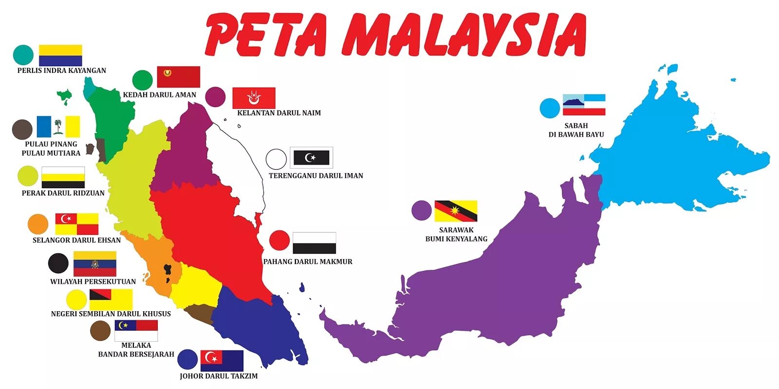 Штаты малайзии. Этническая карта Малайзии. Регионы Малайзии.
