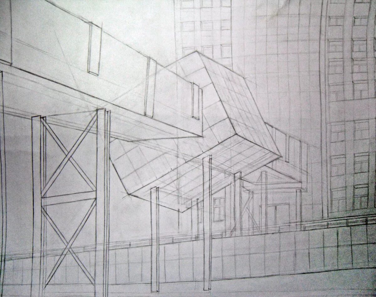 Конструктивное построение из геометрических тел. Сложные геометрические фигуры. Очень конструктивно. Очень конструктивно. Композиционный рисунок в урфу.