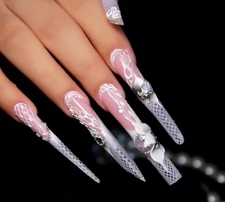 Красивый свадебный маникюр на длинные ногти 10 New Nail Shapes You Didn’t Know Existed 2020 Styles Art Wedding nails, Wedd