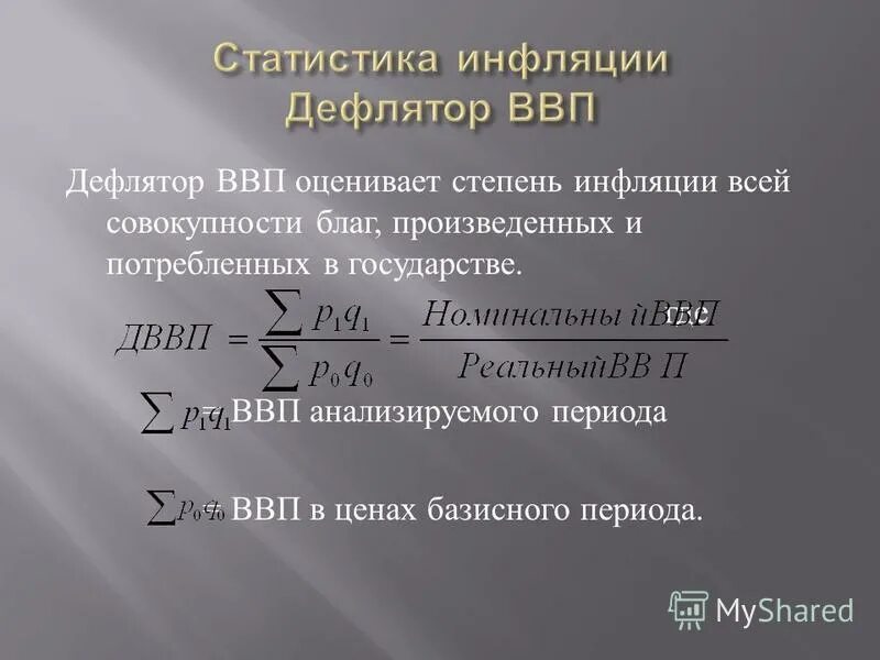 Инфляция дефлятор ввп