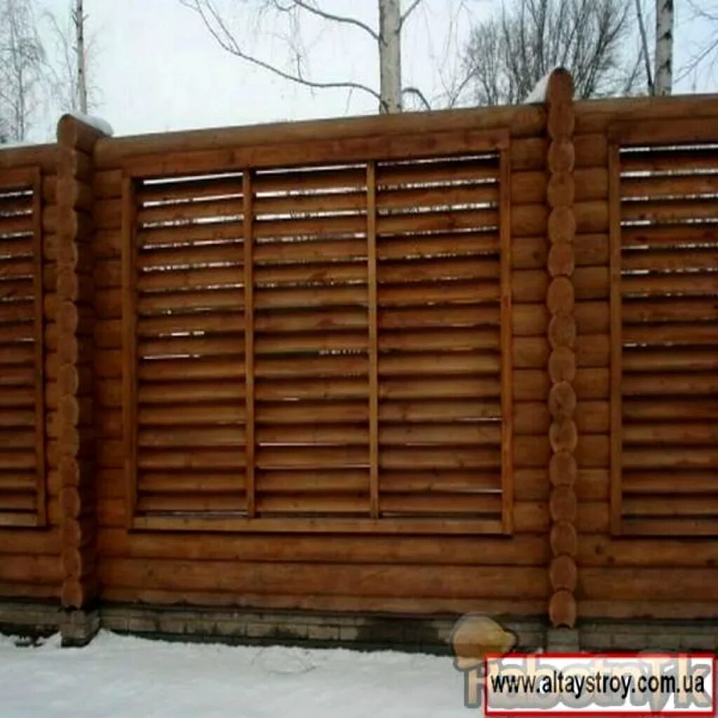 Забор из полубревна фото Gard Casa Cauti Modele de Garduri pentru curtea ta