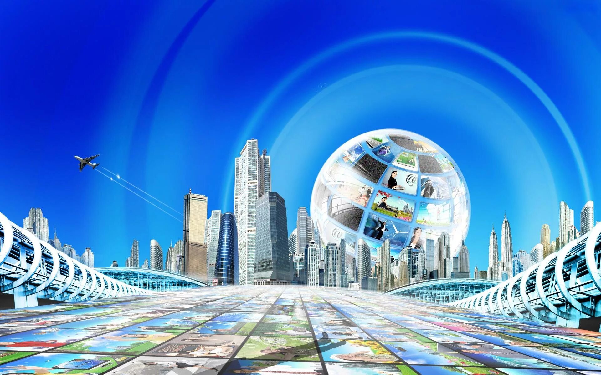 Цифровое будущее. Современный мир. Современная цивилизация. Город в будущем.