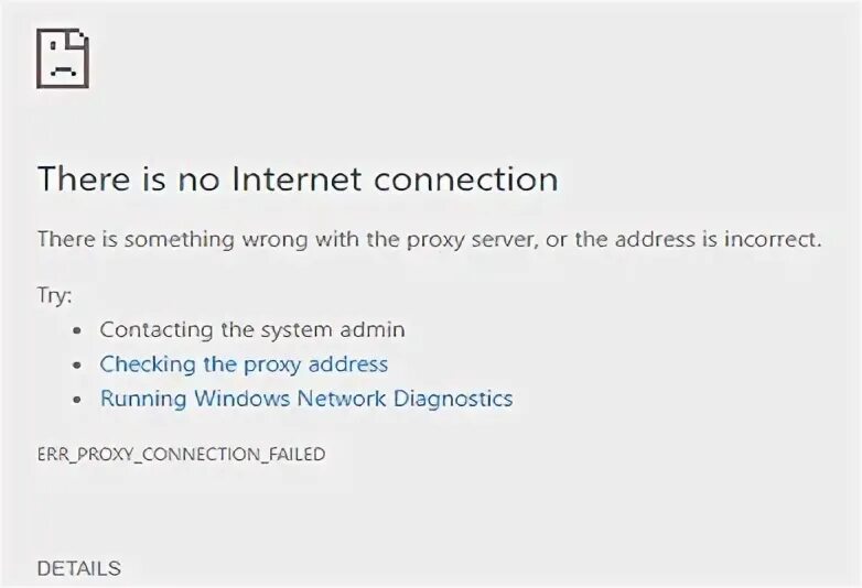 Unable to connect to proxy