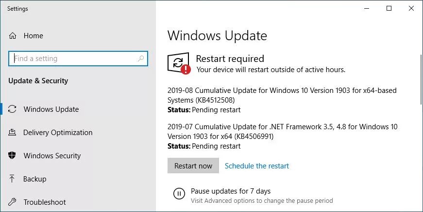 Ошибка 0x80073701 при обновлении windows