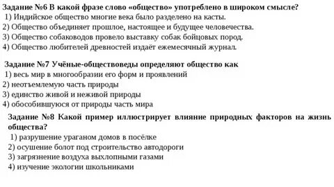Какой пример иллюстрирует влияние на общество