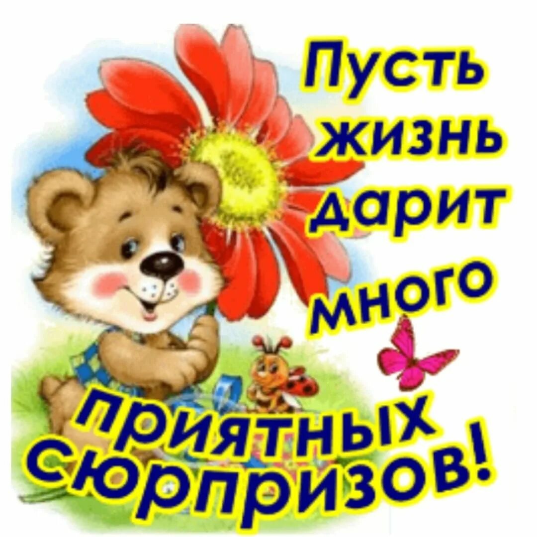 Пусть жизнь преподносит только приятные. Пусть жизнь дарит много приятных сюрпризов. пусть только хорошее в жизни. пусть жизнь дарит тебе. пусть в твоей жизни будет мн.