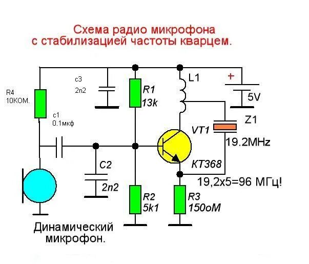 Радиомикрофон схема. Схема радиомикрофона с кварцевой стабилизацией частоты. ФМ радиомикрофон с кварцевой стабилизацией частоты схемы. Схема радиожучка передатчика с кварцем. Схема радиожучка с кварцевой стабилизацией.