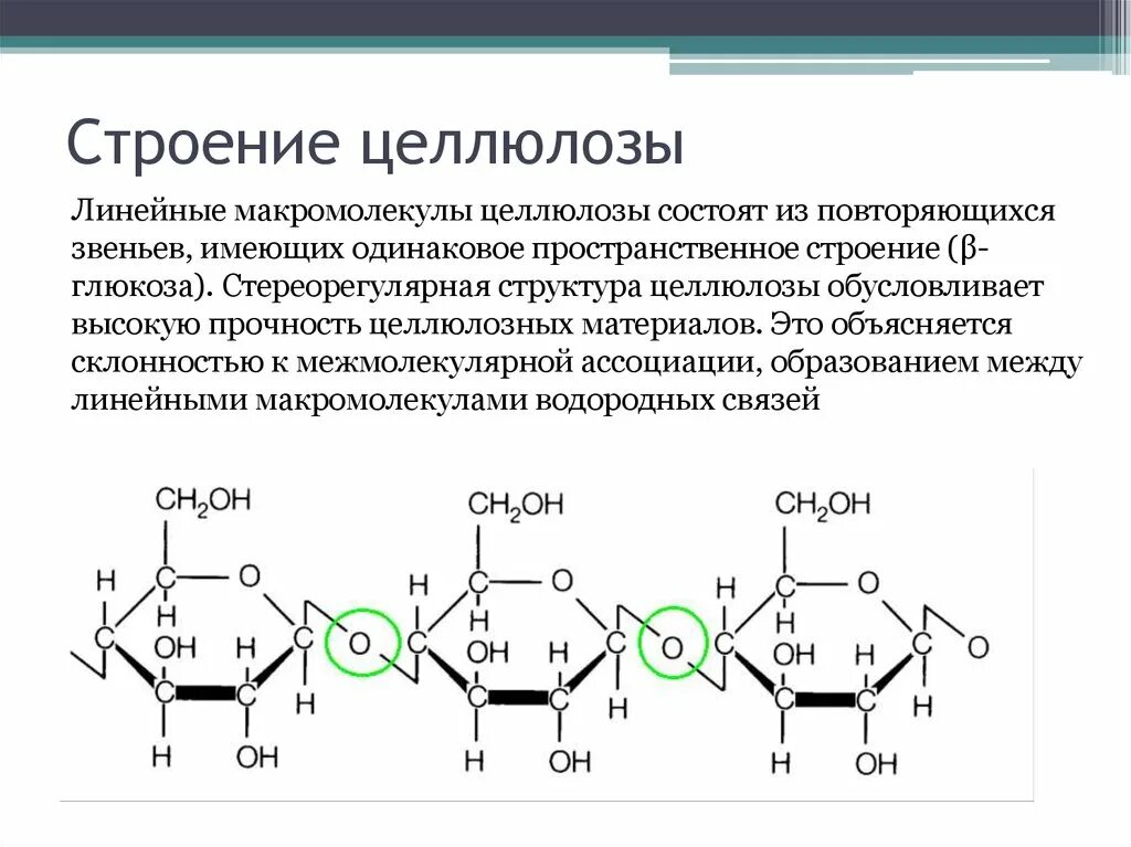 Молекула целлюлозы является