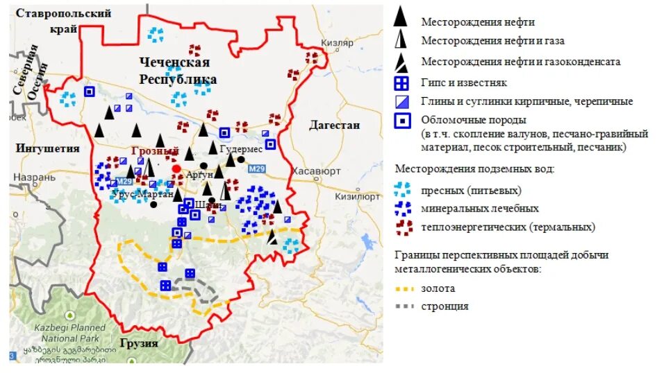 Карта полезных ископаемых Чеченской Республики. Полезные ископаемые Чеченской Республики. Нефтяные месторождения в Чечне на карте. Месторождения нефти в Чечне на карте.