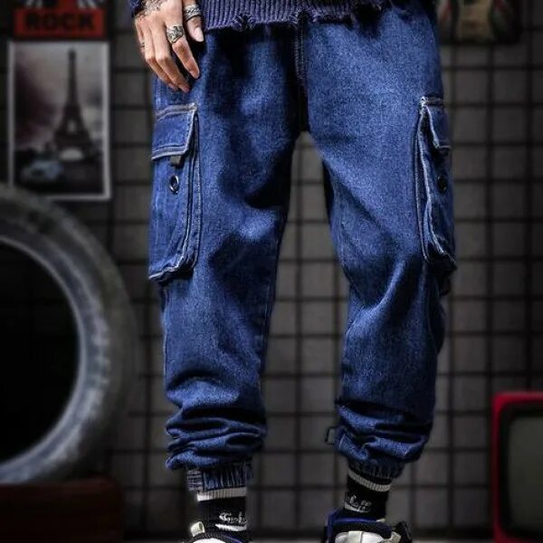 джинсы мужские loose (baggy) fit. брюки султанки мужские в стиле хип. джоггеры карго мужские джинсовые. Westland 2126 navy. мужские широкие джинсы москва.