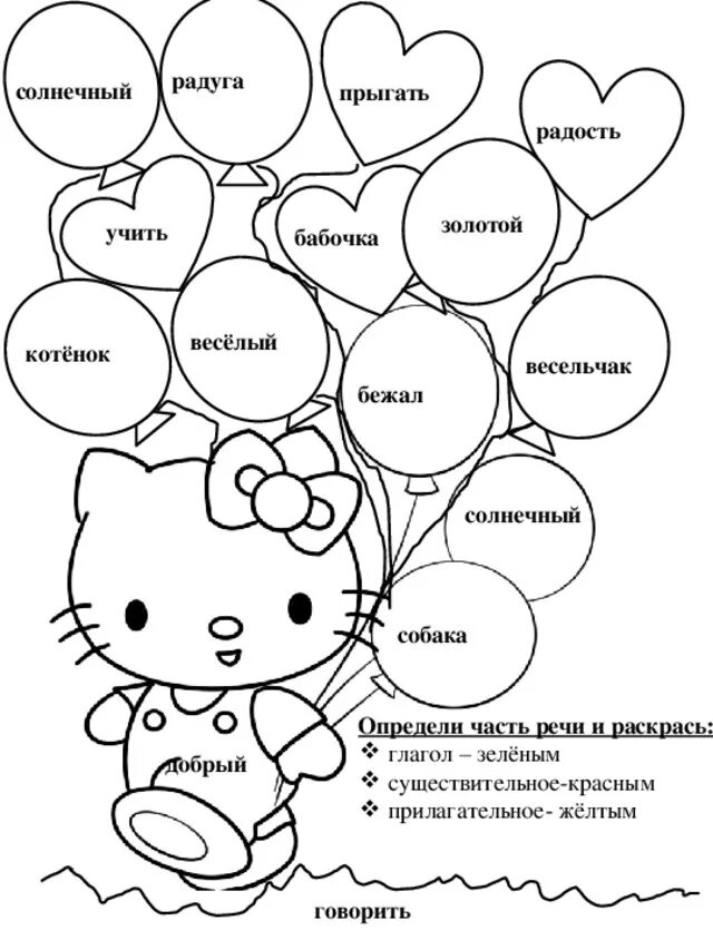 Части речи 2 класс распечатать карточки. Раскраска части речи. Раскраски по русскому языку. Раскраска русский язык. Раскраски потрусскому языку.