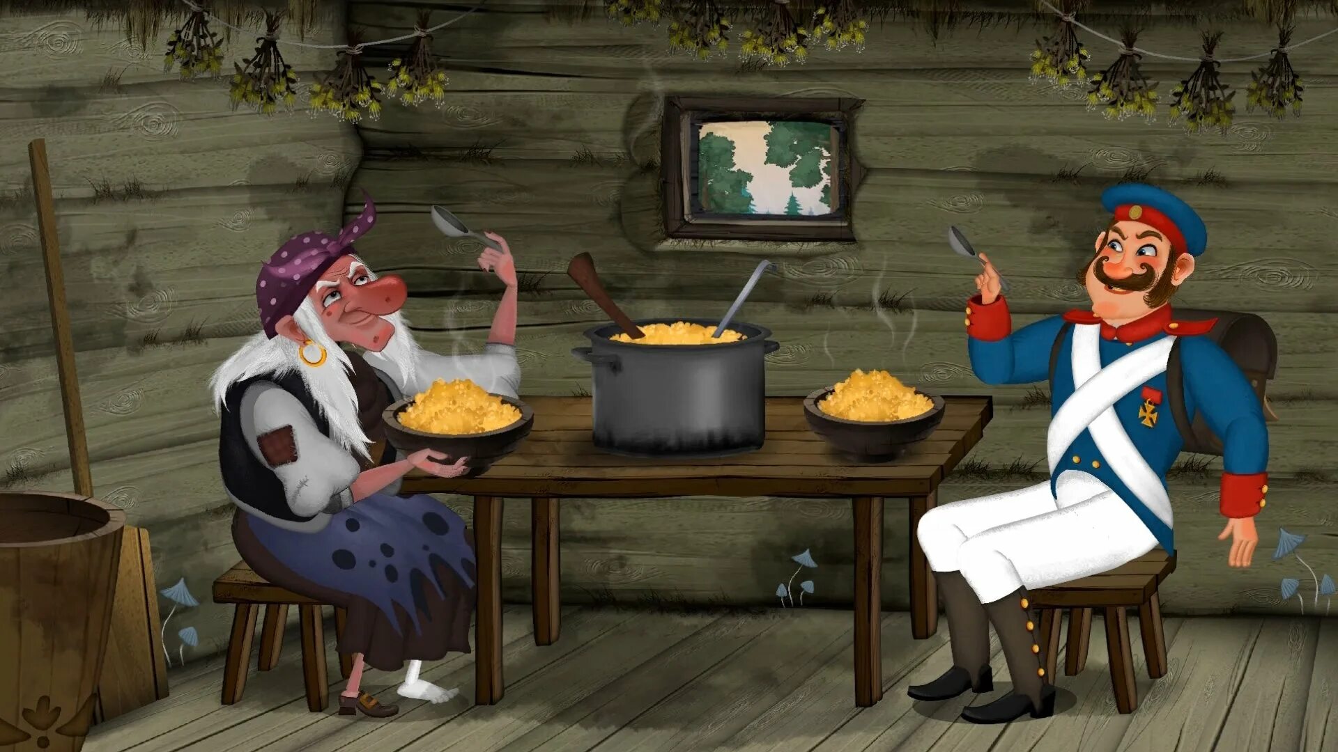 каша из топора картинки. рисунок к сказке каша из топора 2 класс. рисунок к сказке каша из топора 2 класс. презентация каша из топора. сказка про кашу.