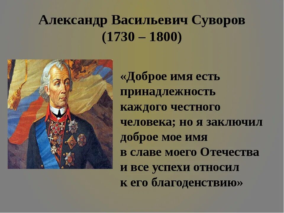 Окружающий мир 4 класс рассказ биография суворова. Суворов полководец 1812.