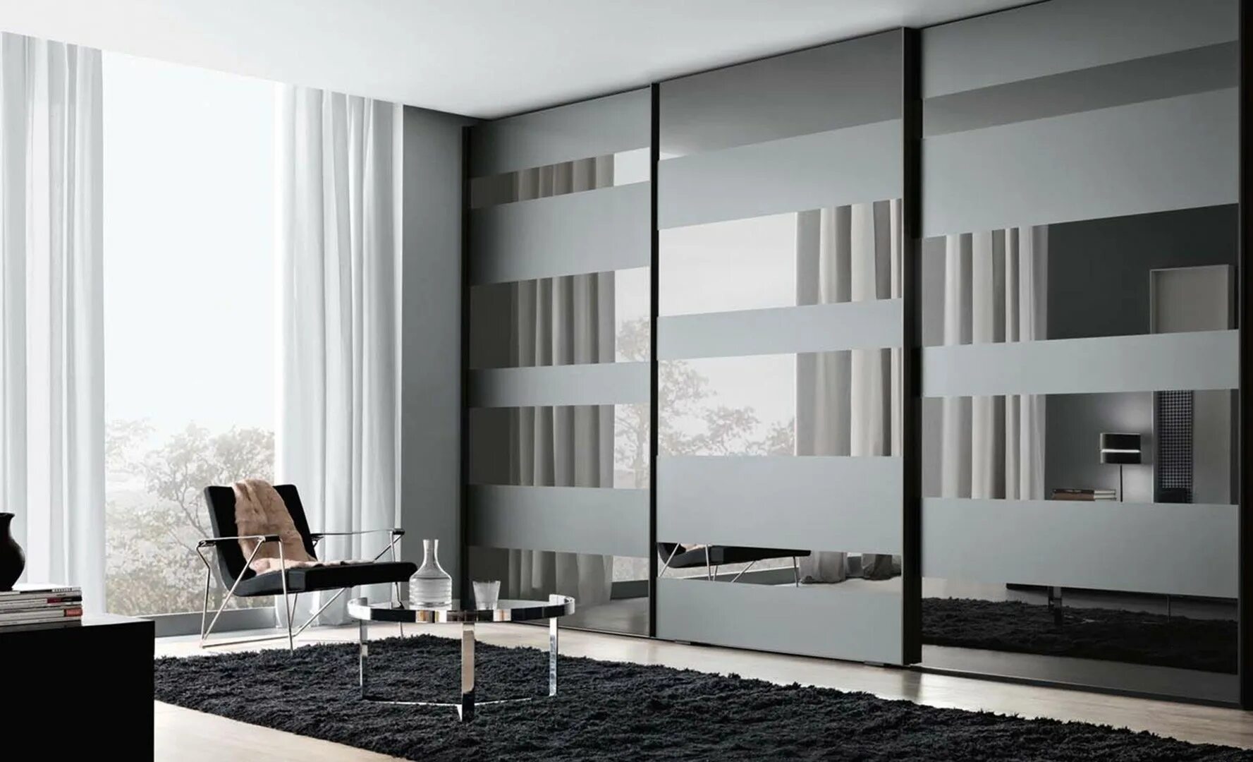 SEGMENTA NEW Mirrored glass wardrobe by MisuraEmme Wardrobe door designs, Slidin