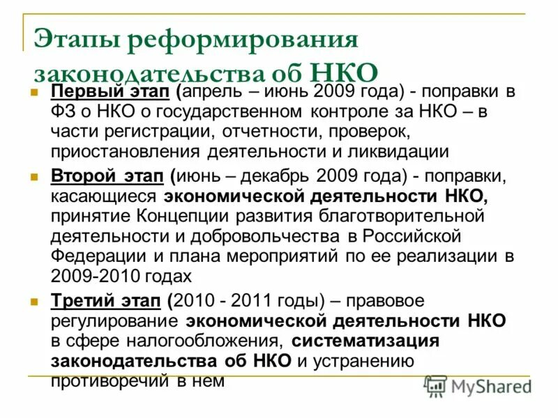 этапы реформирования. нормативно правовая база народного комиссариата обороны. виды деятельности нко. деятельность некоммерческих организаций. нко первые.