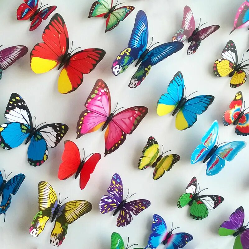 Купить бабочки с доставкой. Бабочки. Бабочки для декора. Объемные бабочки. Разноцветные бабочки.