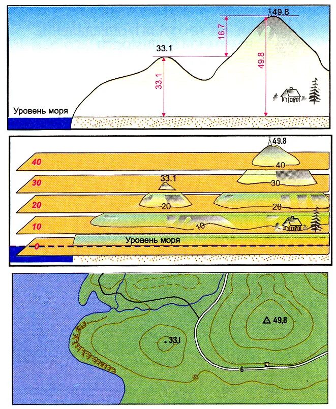 Высота точки на холме. Абсолютная высота на топографической карте. Топографическая карта высота рельеф. Определить абсолютную высоту на топографической карте. Абсолютная высота точки на топографической карте.