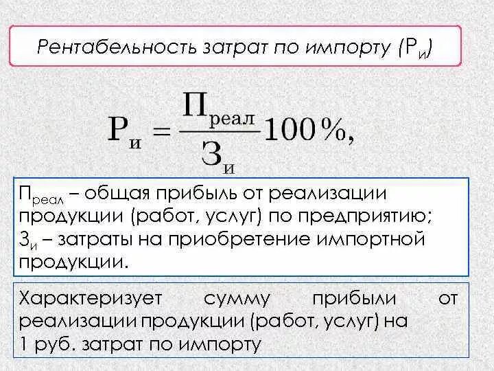 Рентабельность затрат равна