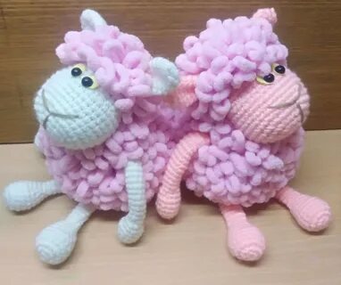 Игрушки из плюшевой пряжи с петельками