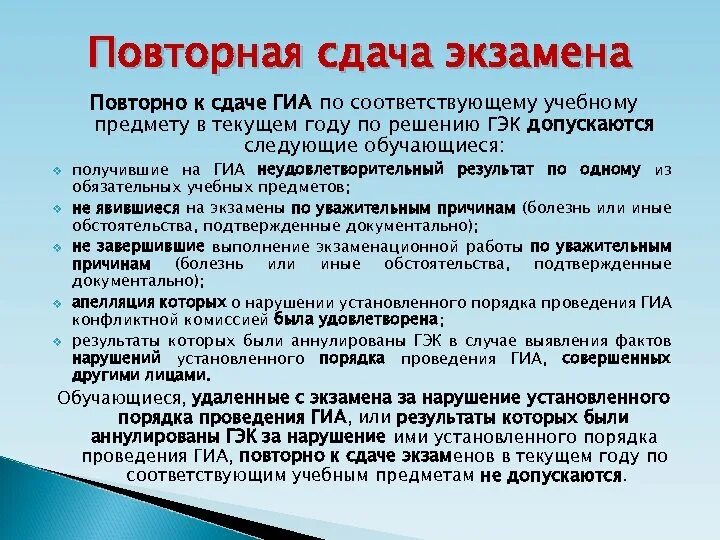 Организация повторного обучения. Повторная сдача. Аттестация годовая экзаменационная. Приказ на сдачу экзамена. Процедура сдачи государственного экзамена.