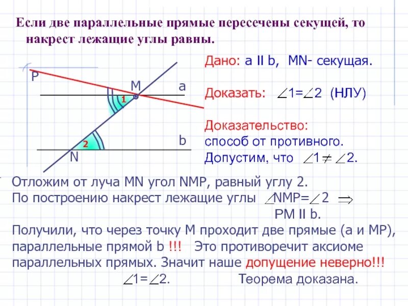 Две прямые пересеченные секущей. Если две параллельные прямые пересечены секущей. теорема накрест лежащих углов 7 класс. если 2 параллельные прямые пересечены секущей. параллельные прямые пересечены секущей.