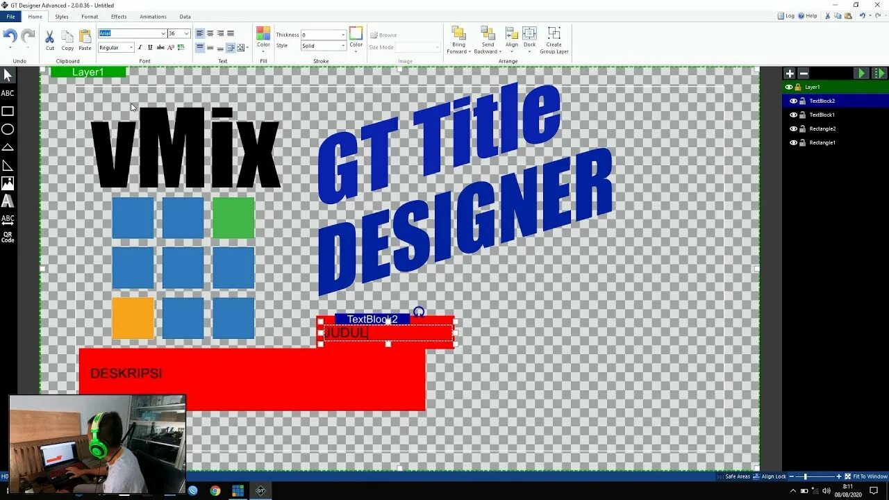 Gt title. Vmix xaml. vmix title designer. gt title designer xaml. vmix gt title preset.
