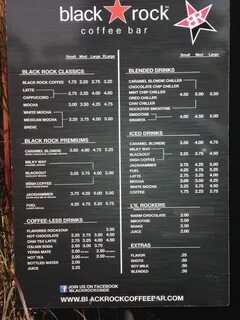 Рок бар меню