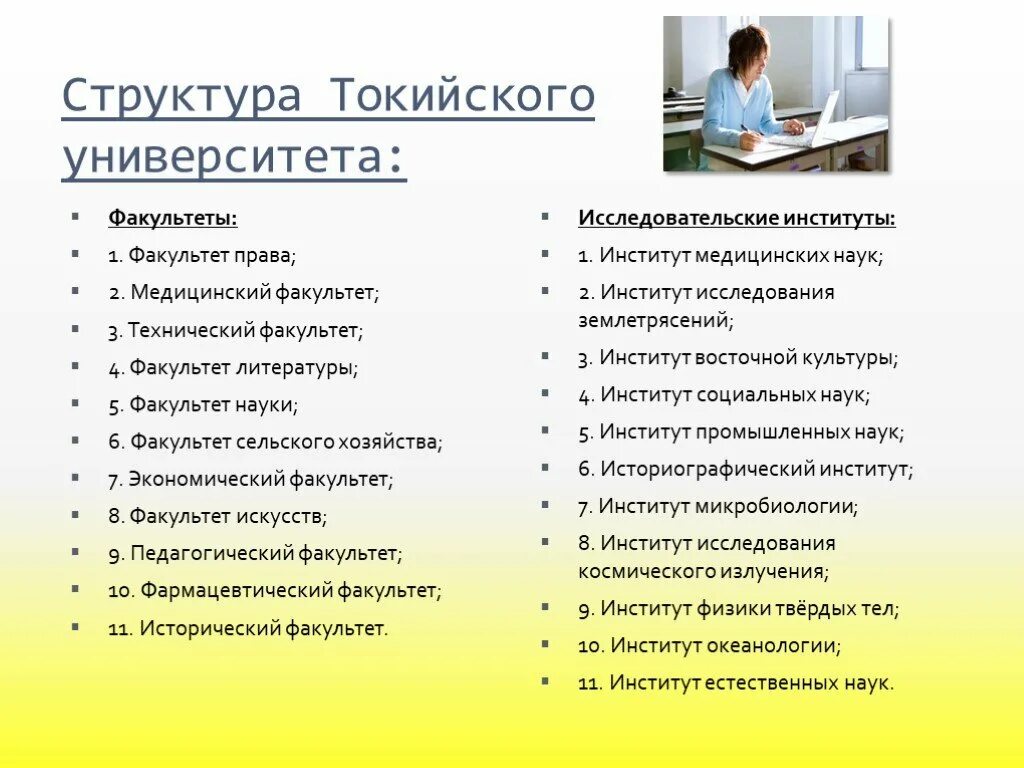 Какие есть факультеты в университетах. Структура Токийского университета. Факультет медицины Токийский университет. Какие факультеты есть в колледже. Что такое Факультет в вузе пример.