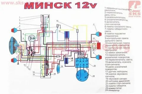 Минск мотоцикл 12 вольт схема