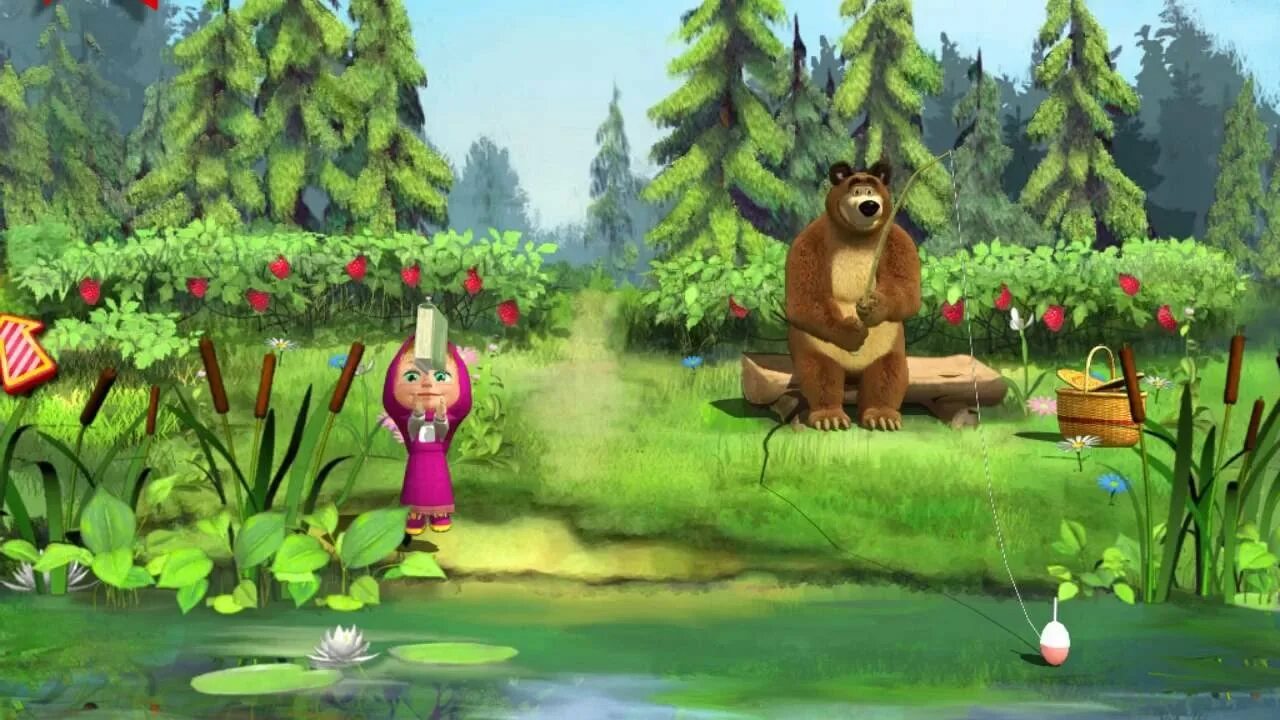 Взломанные игры маша и медведь. Маша и медведь игра рыбалка. Маша и медведь игра. Маша и медведь лес. Маша и медведь фон лес.