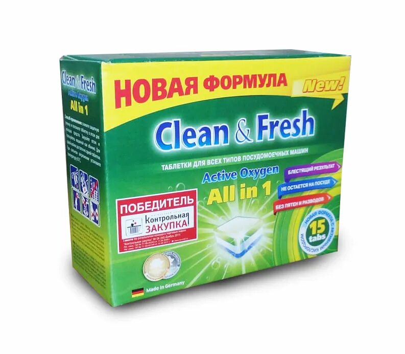 Clean fresh all in 1. Таблетки д/ПММ clean&Fresh. Таблетки clean& Fresh 5в 1 для ПММ 15таб. Клин Фреш таблетки для посудомойки. Таблетки для ПММ "clean&Fresh" allin1 (Giga) 100 штук.