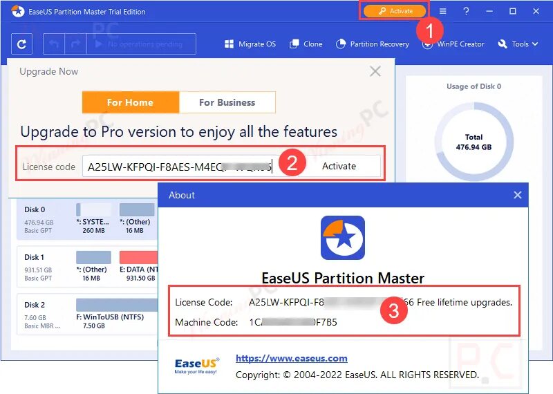 Код для easeus partition master. Код для easeus partition master