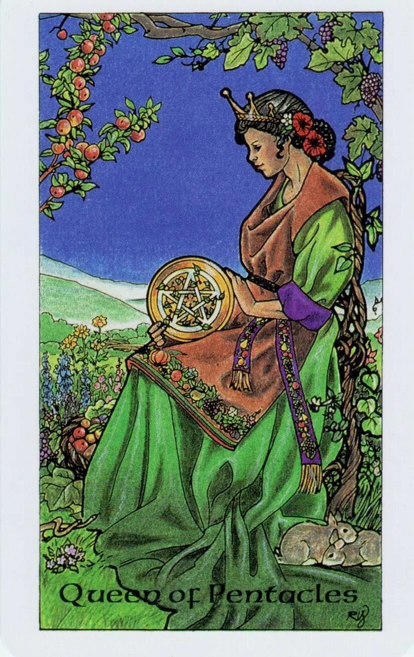 9 пентаклей таро отношение. Королева пентаклей Таро. Карта Таро Queen of Pentacles. Queen of Pentacles Таро. Королева пентаклей пентаклей Таро.