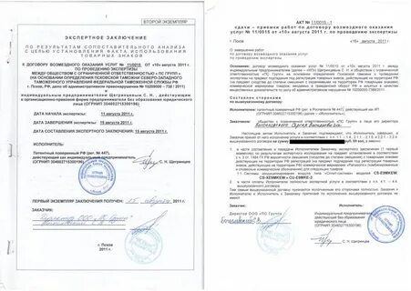 Заключение патента