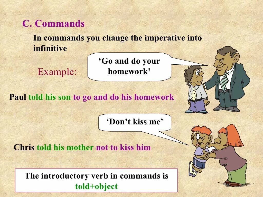 Change the sentences to indirect. Reported Speech imperative. Imperative sentences reported Speech. Imperative в английском языке. Репортед спич повелительные.