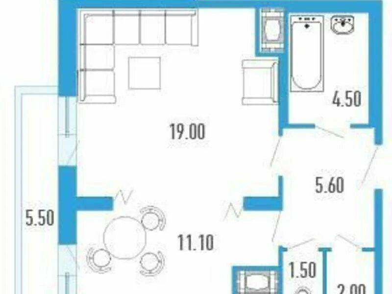 Планировка 1 комнатной квартиры 47 кв.м Зенит. 47 квадратных метров