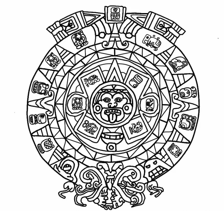Иллюстрация календарь майя. Мандала Майя инки Ацтеки. Ацтекские узоры. Орнамент Майя. Узоры ацтеков.