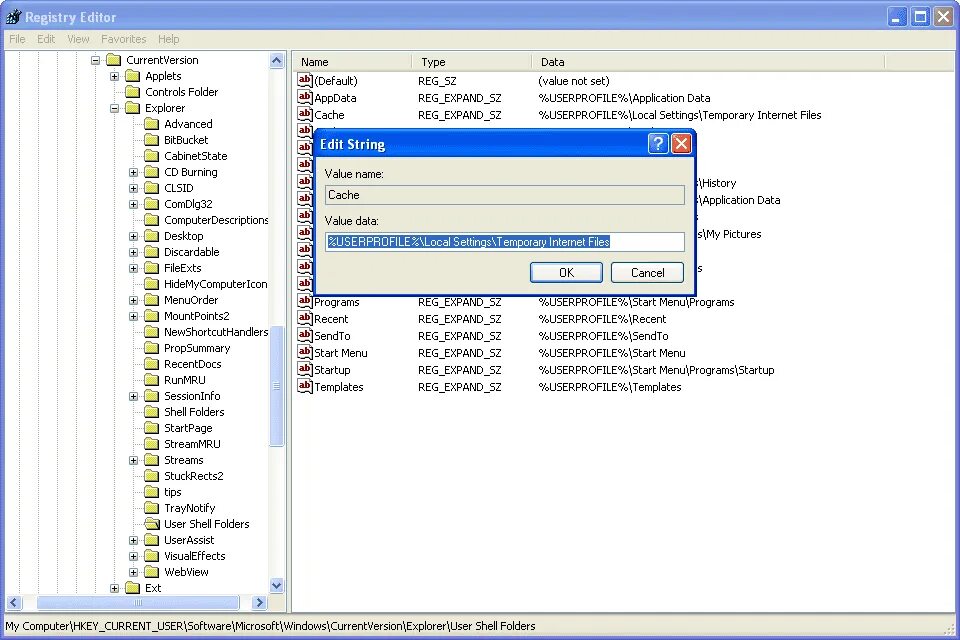 Currentversion internet settings. Реестр windows xp. реестр internet explorer. hkey_current_user\software\microsoft\windows\currentversion\explorer\user shell folders. iis папку explorer.