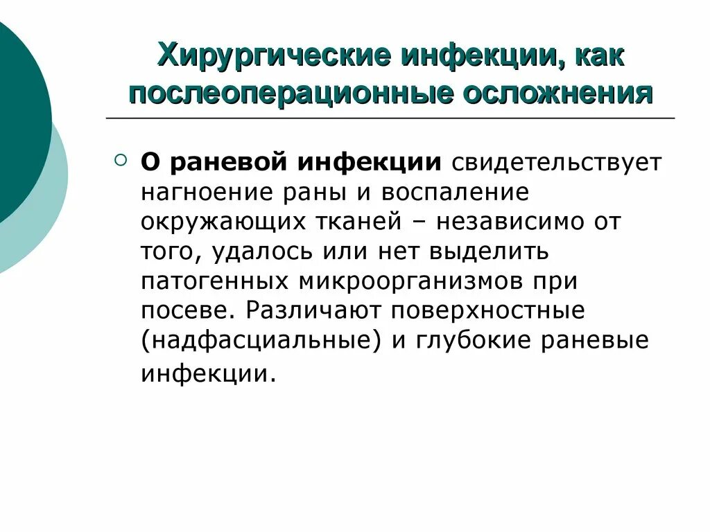 Заражение после операции