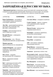 Запретили музыкантов