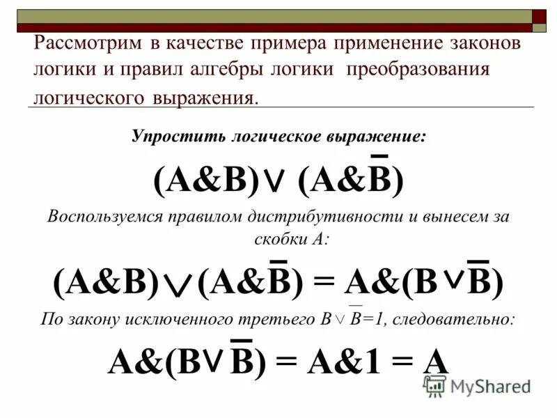 Законы логики объяснение