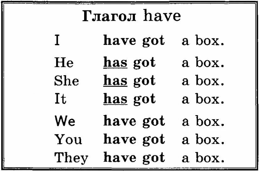 He didn t has or have. Глагол have got в английском языке. Правила have got и has got в английском языке. Глагол иметь в английском языке таблица. Глагол to have таблица для детей.