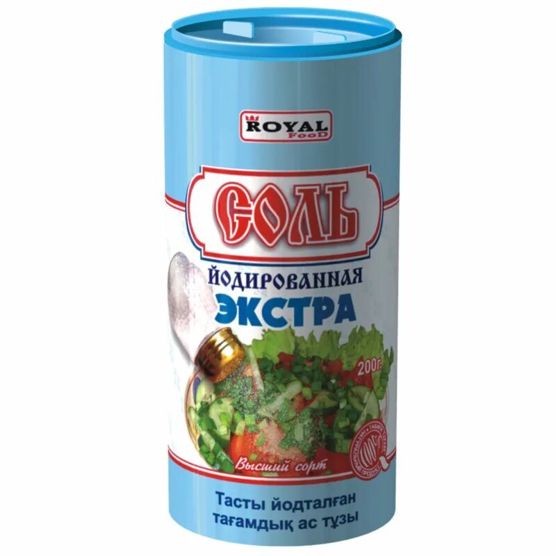 Йодированная соль. Мухомор Экстра 200г. Royal food. Sol Royal. Extra food