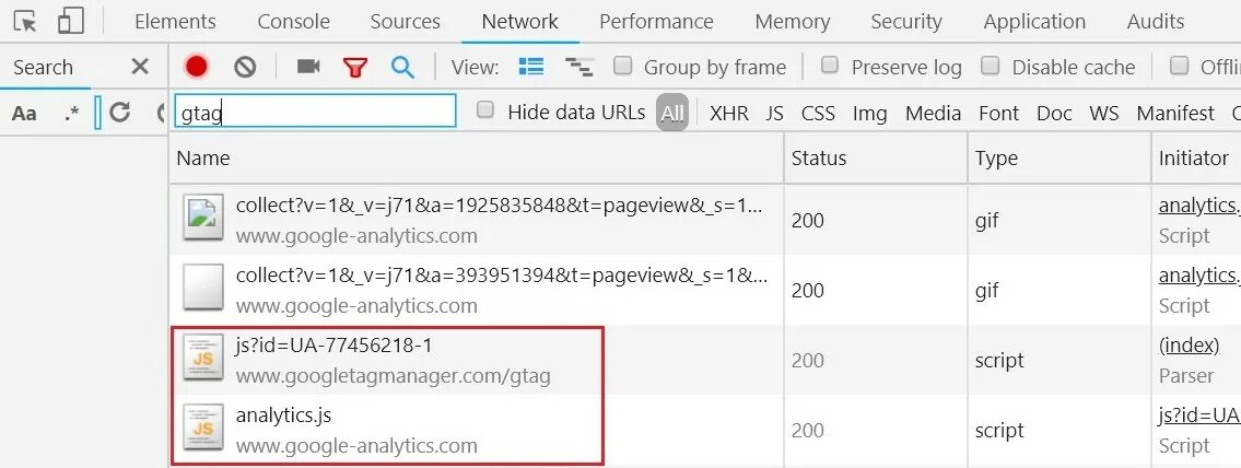Analytics code
