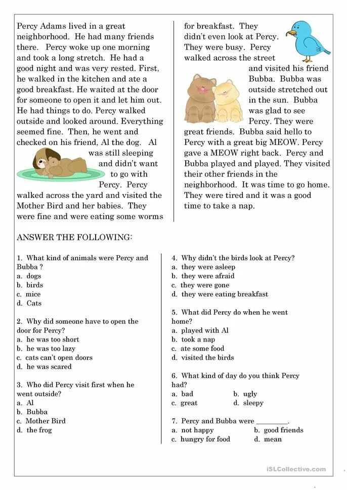 Tasks to short texts