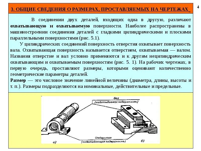 Соединение деталей в машиностроении. Цилиндрические детали в машиностроении. Общие сведения о соединениях деталей..